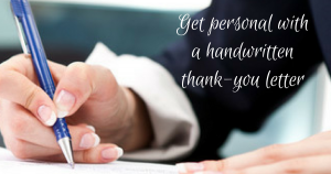 handwritten thank-you letter